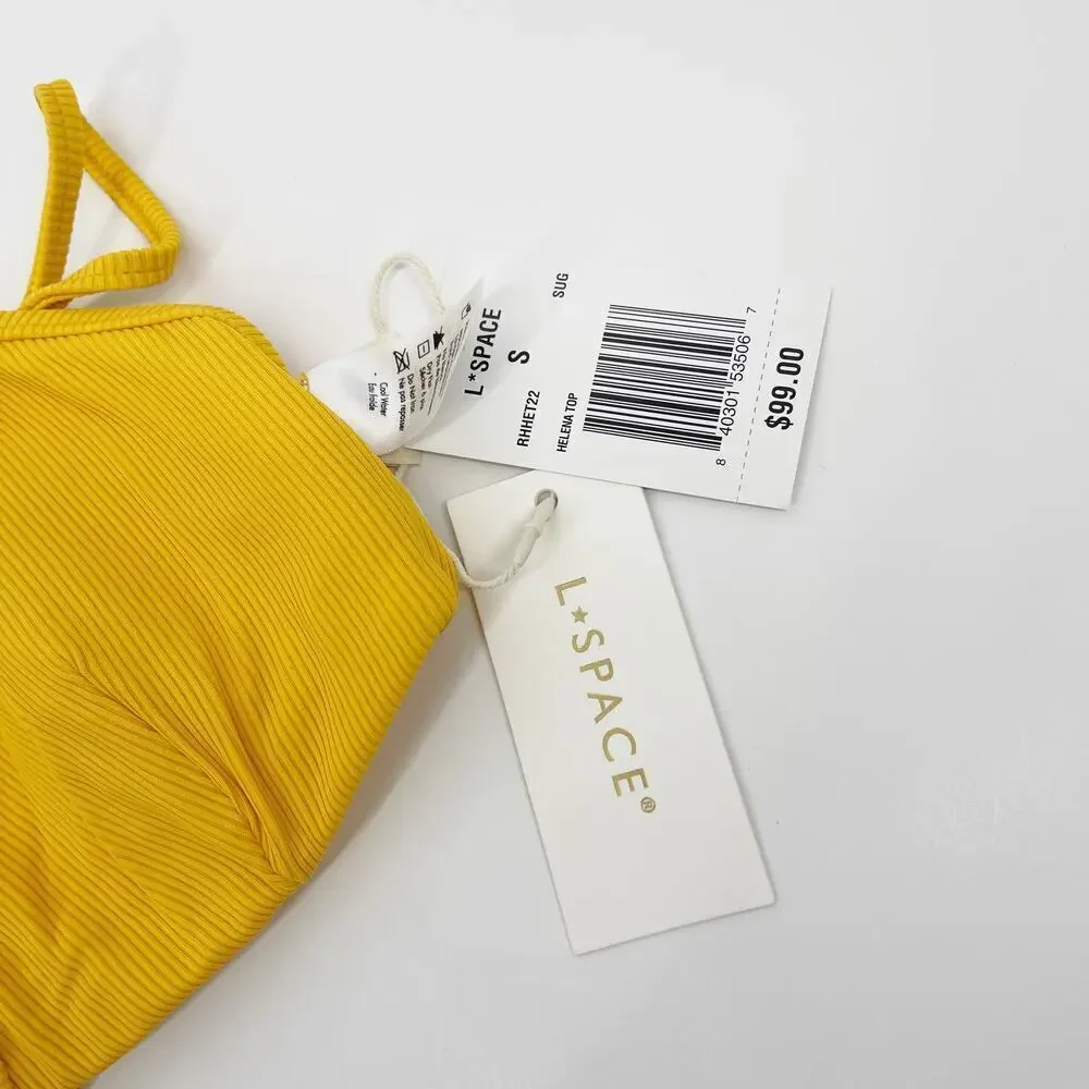 L*Space Helena Underwire Bikini Top Sunshine Gold Size Small NEW